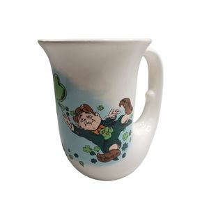 Vintage Inarco Leprechaun Cup Mug Irish Clovers